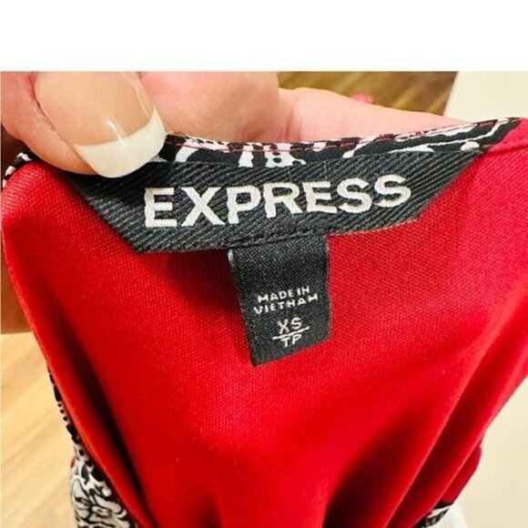 Express Burgundy Floral Button Front Maxi Dress XS - Picture 9 of 11